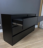 Комод «Kvatro 130” 6 шухляд Чорний, фото 4