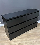 Комод «Kvatro 130” 6 шухляд Чорний, фото 6