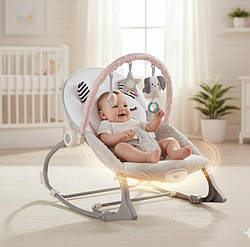 Колиска-гойдалка з вібрацією Ricokids рожевий 7325