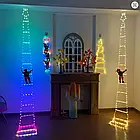 Новорічна іграшка підвісний Санта на сходах з мішком 100см Світлодіодна новорічна гірлянда для дому різдвяний Санта Клаус, фото 5