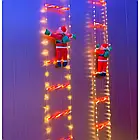 Новорічна іграшка підвісний Санта на сходах з мішком 100см Світлодіодна новорічна гірлянда для дому різдвяний Санта Клаус, фото 4