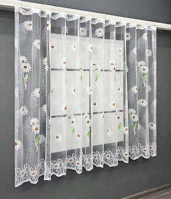 Тюль жакард Арка на кухню, колір білий 1897т