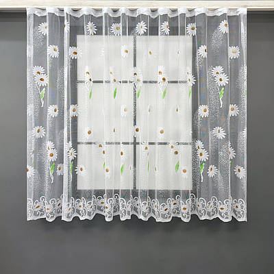 Коротка тюль, висотою 1,5м., жакард. Колір білий. Код 1897т