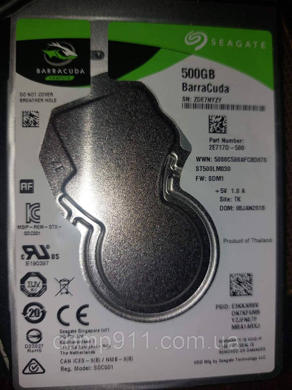 Жорсткий диск Seagate BarraCuda HDD 500GB ST500LM030 2.5 SATA III, фото 1
