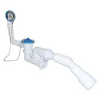 Сифон «Waterstal» для керамічної мийки 3 1/2" 40 з переливом, гнучкою трубою