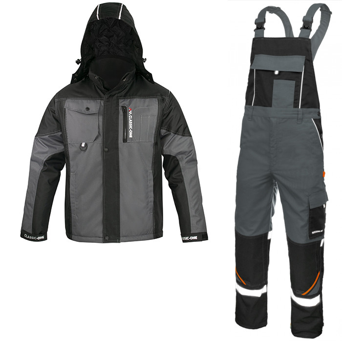 Костюм куртка зимова та напівкомбінезон димісезонний, спецодяг комплект захисний робочий спецівка чоловіча польша, фото 1