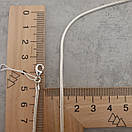 Жіночий срібний ланцюжок Снейк тонда змійка. Біла кругла цепочка на шию срібло 925 50 см, фото 5