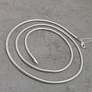 Жіночий срібний ланцюжок Снейк тонда змійка. Біла кругла цепочка на шию срібло 925 50 см, фото 6