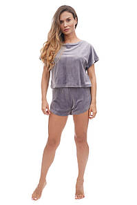 Сіра жіноча піжама  футболка та шорти Martelle Lingerie  313