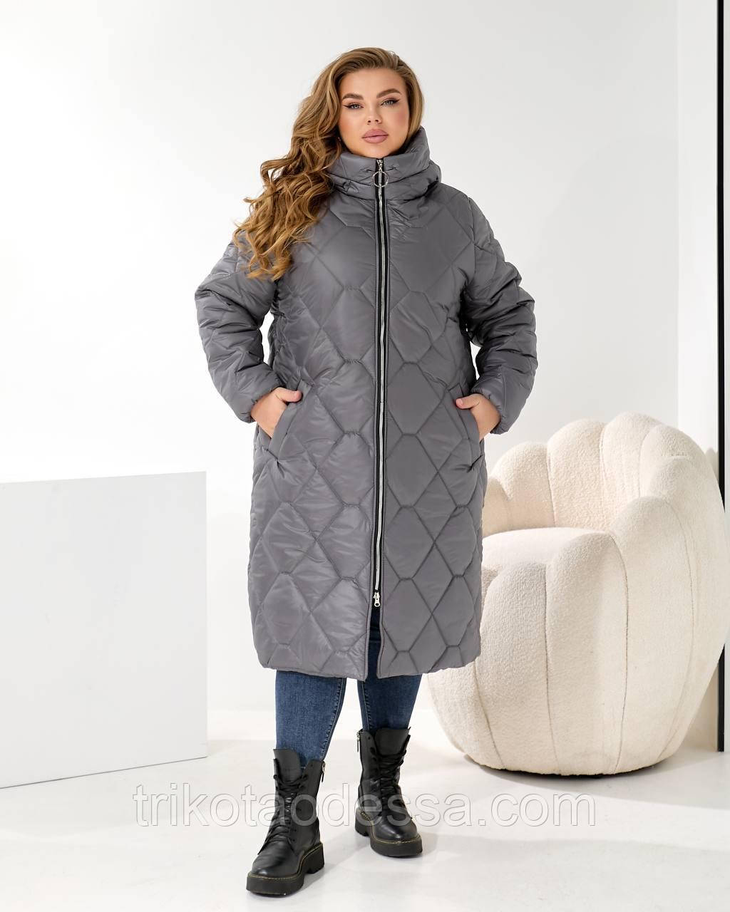 Пальто жіноче довге 2533лр р.50-60 New теплий, фото 1