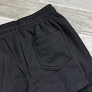 Штани спортивні чоловічі теплі манжет напівбатали Black Cyclone, розміри 3XL-7XL, чорні, 7133, фото 3