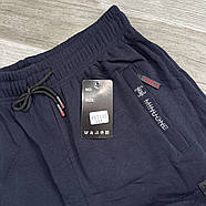 Штани спортивні чоловічі теплі манжет напівбатали Black Cyclone, розміри 3XL-7XL, сині, 7133, фото 2