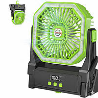 Вентилятор 1200 mAh Cawevon Портативний вентилятор для кемпінгу з підсвіткою з гаком для чіпляння