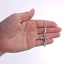 Срібний чоловічий хрест Спаси Збережи. Освячений православний кулон зі срібла 925, фото 2