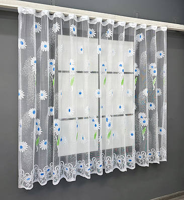 Тюль жакард Арка на кухню, колір білий 1898т