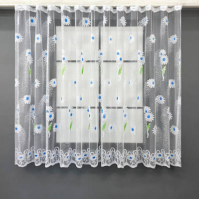 Коротка тюль, висотою 1,5м., жакард. Колір білий. Код 1898т