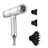 Фен для волосся з іонізацією і трьома насадками Jet J1248 700 Вт 3 режими, 2 швидкості Білий, фото 3