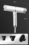 Фен для волосся з іонізацією і трьома насадками Jet J1248 700 Вт 3 режими, 2 швидкості Білий, фото 5