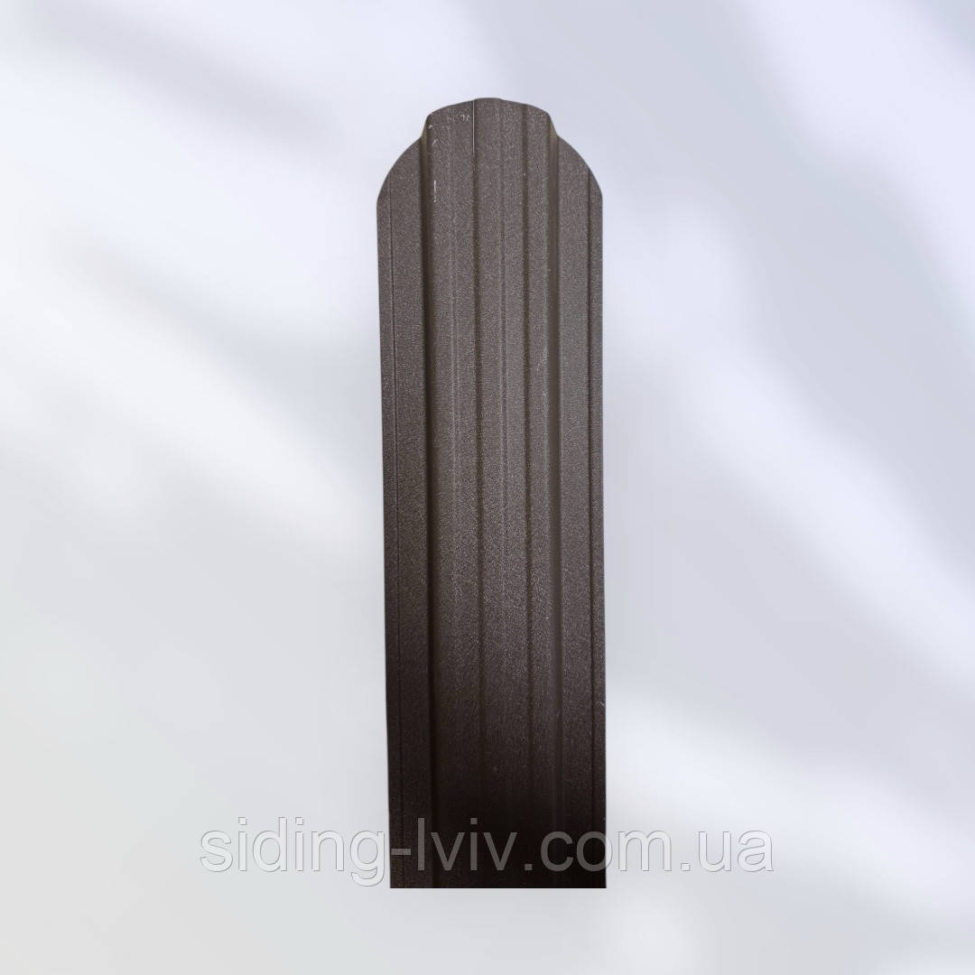 Штахетник металевий коричневий  115 мм матовий 2-ох сторонній Ral 8019, фото 1