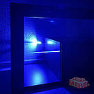 Тумба під телевізор з підсвічуванням ТБ тумба 2 м завширшки з 5 відкритими та 2 закритими полицями з ламінованого ДСП, фото 3