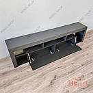 Тумба під телевізор з підсвічуванням ТБ тумба 2 м завширшки з 5 відкритими та 2 закритими полицями з ламінованого ДСП, фото 4