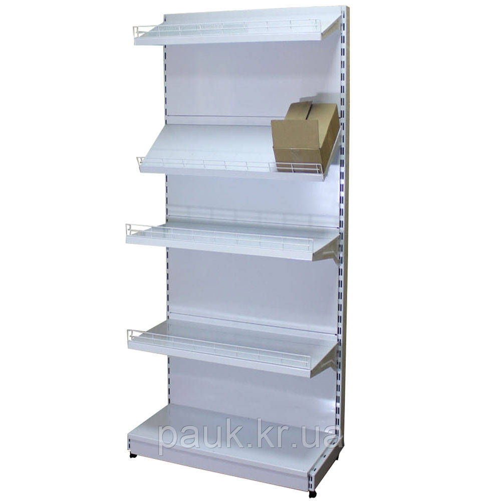 Овочевий стелаж металевий 1900х750 мм ТИП 3, приставний стелаж в магазин, пристінний стелаж для овочів та фруктів, фото 1