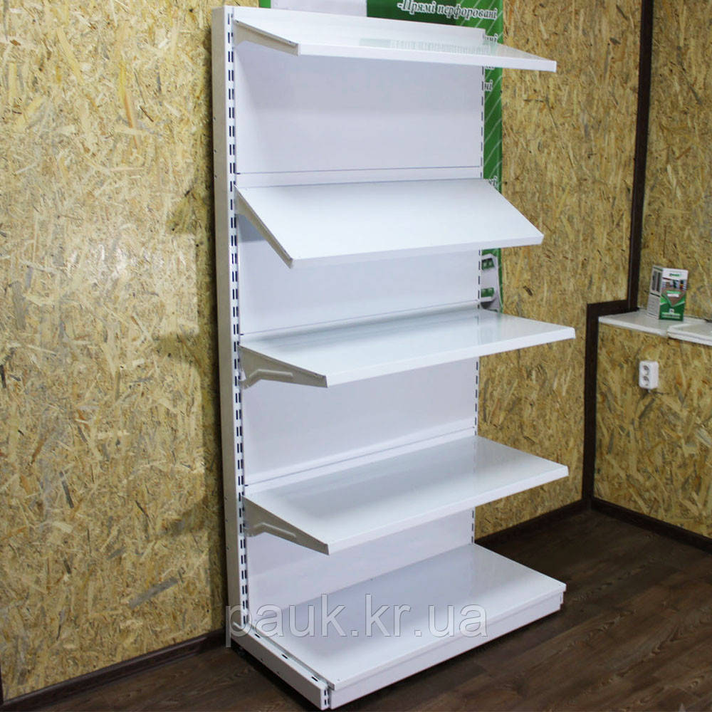 Овочевий стелаж металевий 1900х950 мм ТИП 3, приставний стелаж в магазин, пристінний стелаж для овочів та фруктів, фото 1