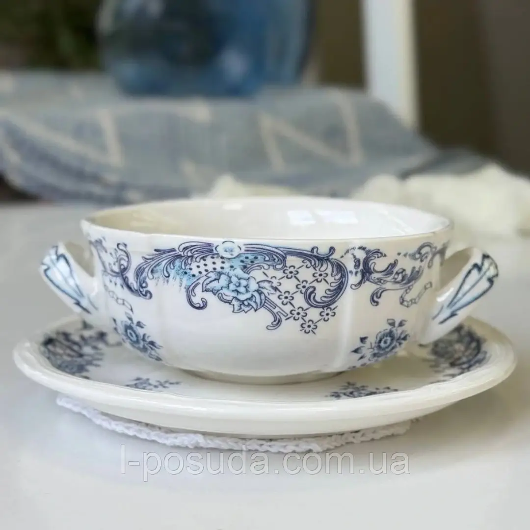 Супниця 350 мл з тарілкою 17 см Grevelingen blue, фото 1