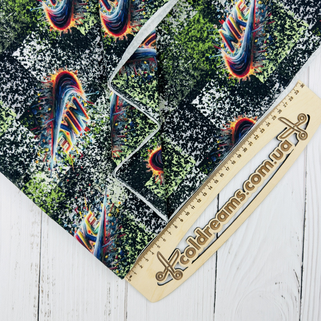 Футер двунитка "Nike райдужний"- 180см. (діджитал)