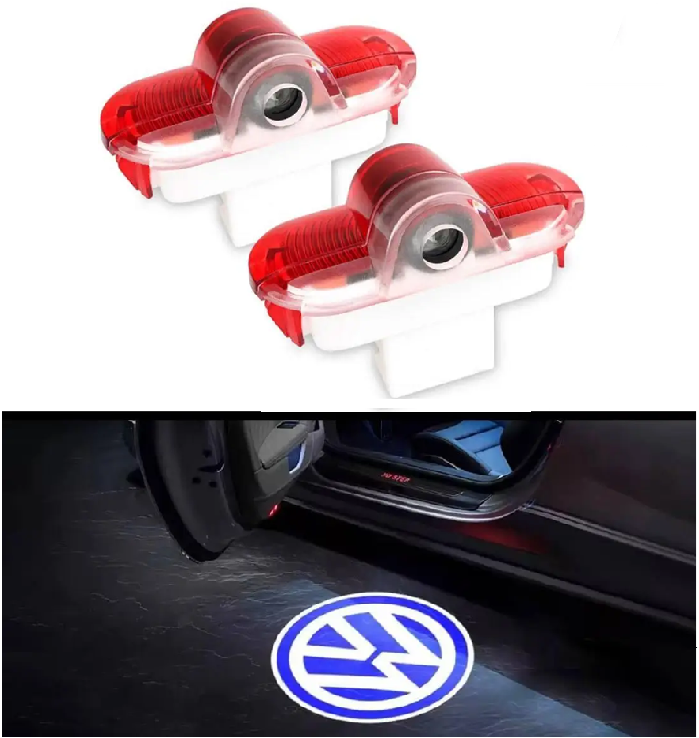 Штатна Led підсвітка дверей з логотипом Volkswagen Golf Jetta Polo touran Caddy Bora (комплект 2-шт), фото 1