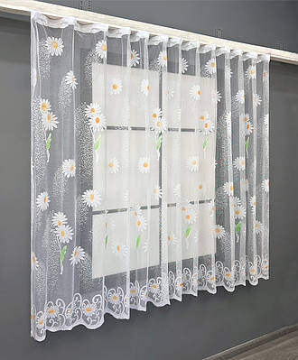 Тюль жакард Арка на кухню, колір білий 1889т