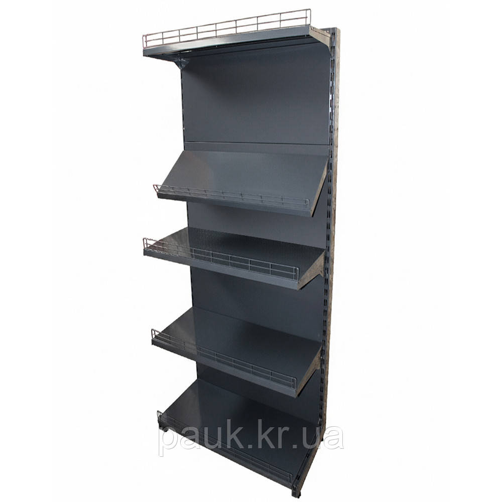 Торговий стелаж овочевий 1900х600 мм ТИП 3, приставний стелаж металевий, для торгівлі овочами, стелаж для фруктів, фото 1