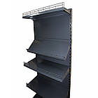 Торговий стелаж овочевий 1900х750 мм ТИП 3, приставний стелаж металевий, для торгівлі овочами, стелаж для фруктів, фото 2