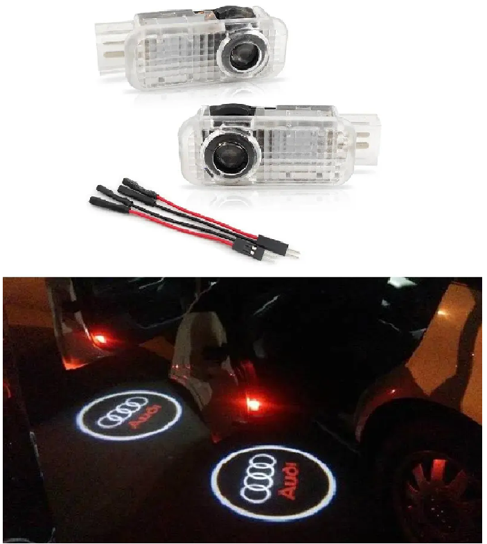 Штатна Led підсвітка дверей з логотипом Audi A1 A3 A4 A5 A6 A7 A8 Q5 Q7 (комплект 2-шт), фото 1