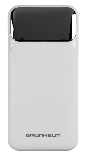 Power Bank — Портативна батарея 10.000 mAh. білий — GP-10WQC швидке заряджання 22.5W GRUNHELM, фото 1