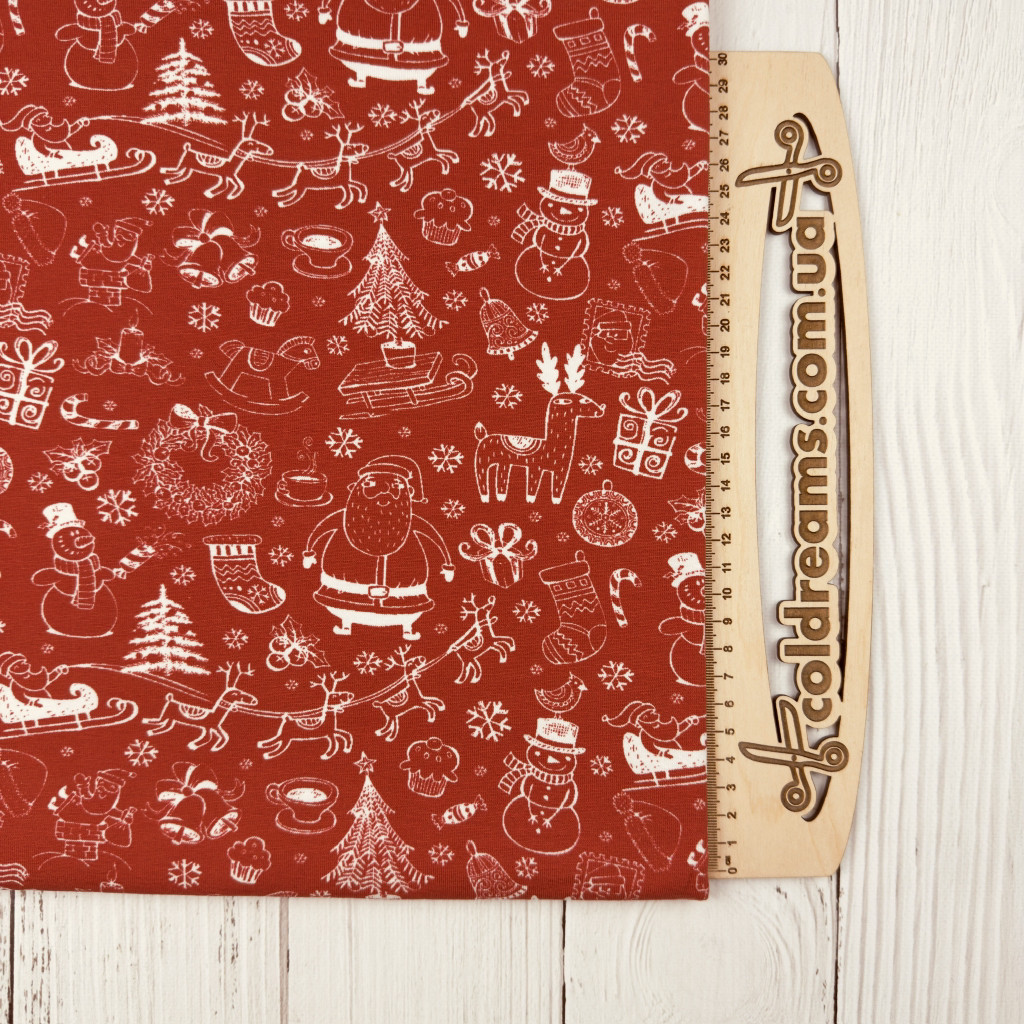 Стрейч кулір принт "Новорічний переполох" - 180см. (діджитал), фото 1