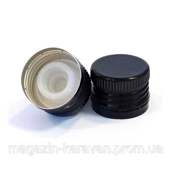 Ковпачок алюмінієвий 31,5 х 24 мм різьблення чорний