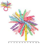 Дитячі кольорові резинки з рапсової стрічки-серпантину, набір 12 шт.