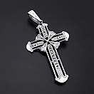 Срібний чоловічий хрестик. Освячений православний кулон хрест із срібла 925, фото 6