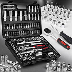 Професійний набір інструментів на 108 із двома тріскачками у зручному пластиковому кейсі