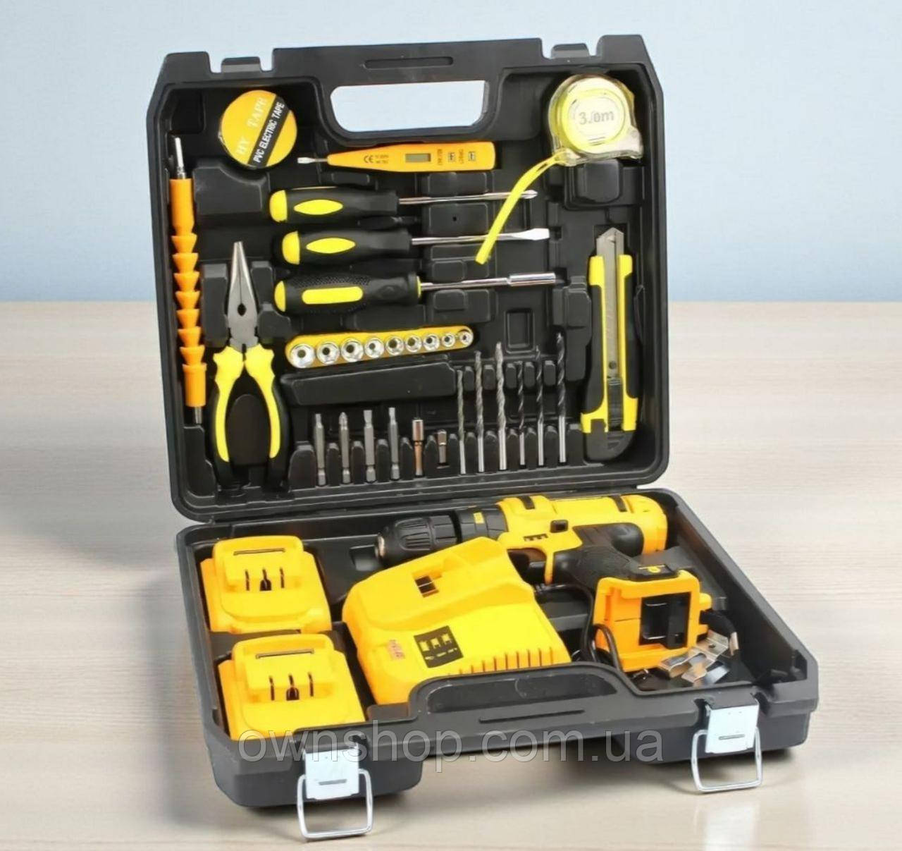 Шуруповерт 1016/11 з набором інструментів, 2 акумулятори, пластиковий кейс, фото 1