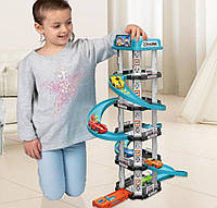 Іграшковий паркінг автотрек набір щенячий патруль, Перегоновий трек-парковка з 3 машинками для дітей