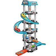 Дитячий перегоновий трек паркінгу з 3 машинками, Трек щенячий патруль набір 105 деталей із поверхами