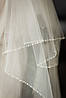 Фата № 2509 (1,5*2,6 м) довга молочна з перлами по краю, фото 8