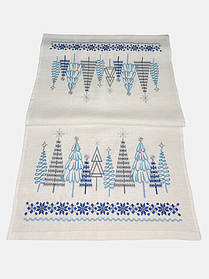 Доріжка вишита "Зимовий ліс" біла (1,4м.*0,48м.)