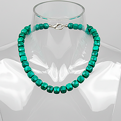 Малахіт кубик гранований 4х4 намисто, 0685ОМ