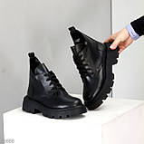 Жіночі коричневі черевики, жіночі шкіряні челсі, жіночі зимові черевики, натуральні жіночі черевики, фото 6