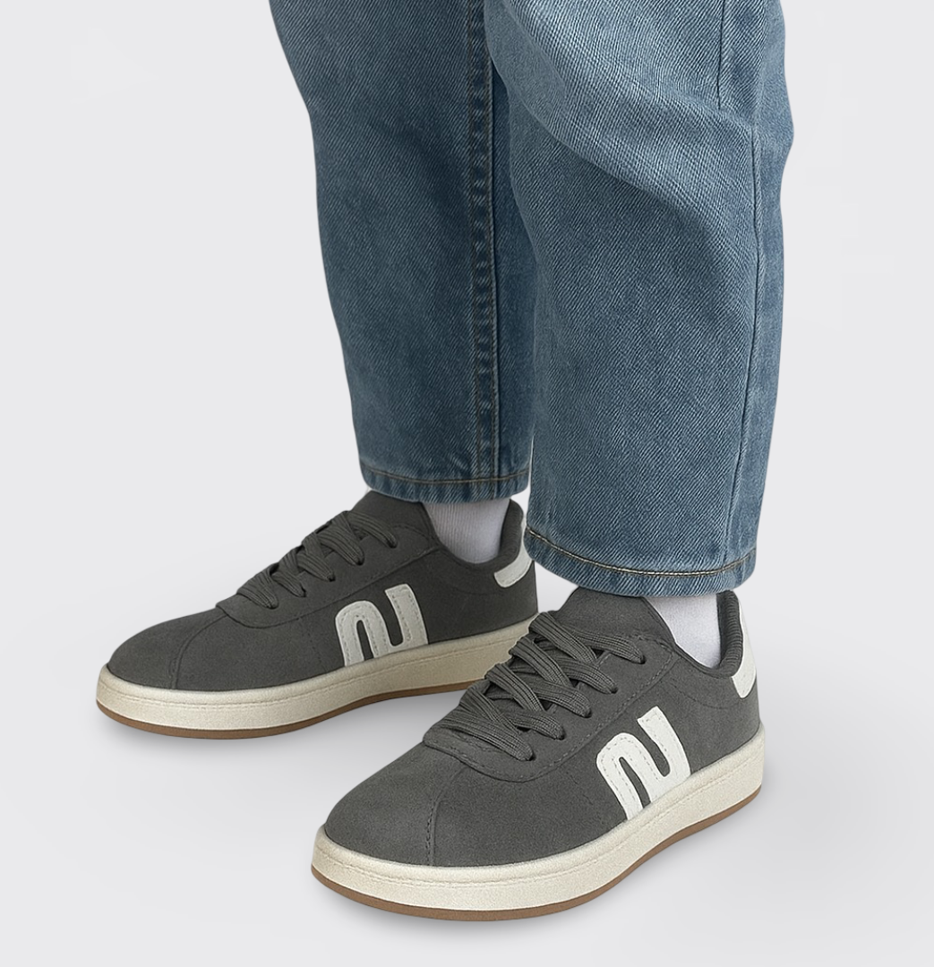 Підліткові демісезонні кеди замшеві сірі (1823), фото 1