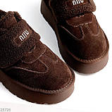 Жіночі низки уги, жіночі уги автоледі, коричневі уги жіночі, жіночі уги на високій підошві, фото 3