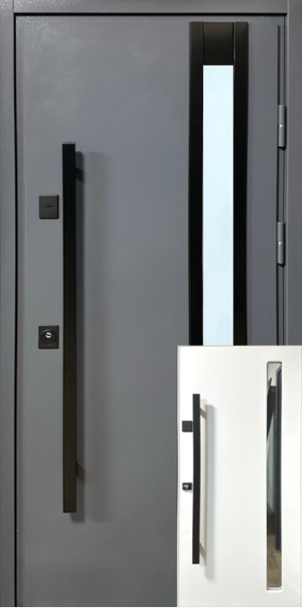 Метал-МДФ зі склопакетом ручкою (ТЕРМОРОЗРИВ на рамі), фото 1